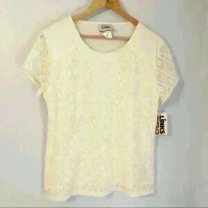Links white short sleeve shirt sz med NWT